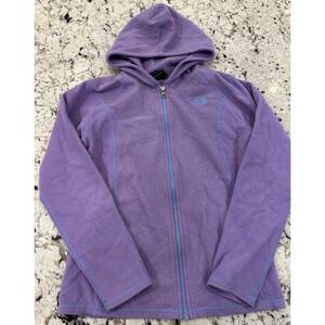 The North Face‎ Girls Fleece Hooded Jacket Lavender Full Zip Size L 14 16